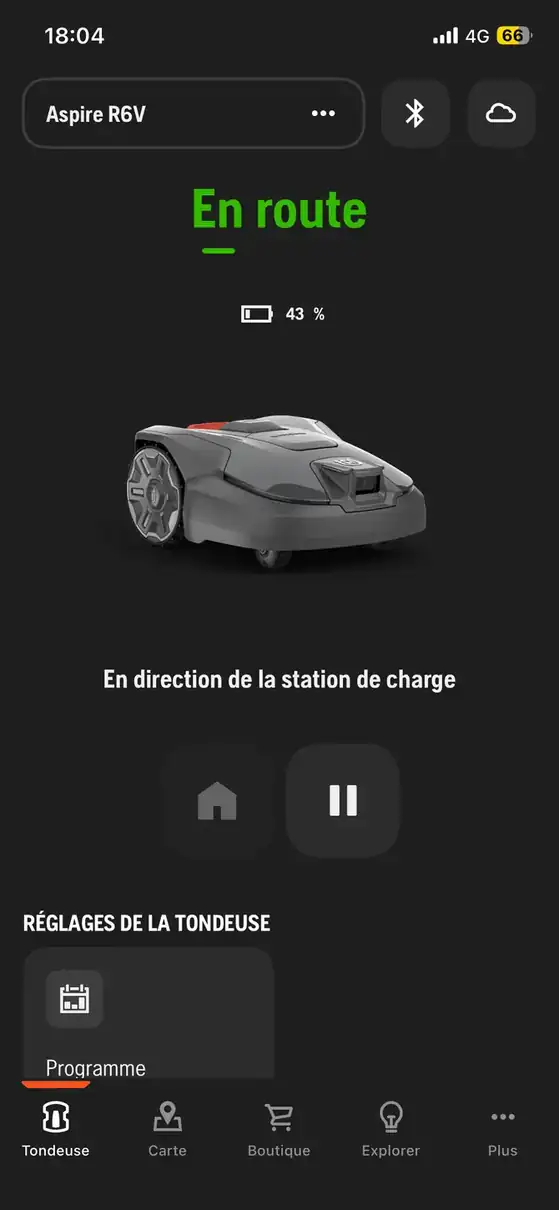 Deuxième retour R6V avec 43 % de batterie