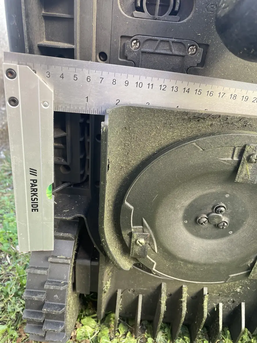 Mesure du retrait du disque TerraMow V1000