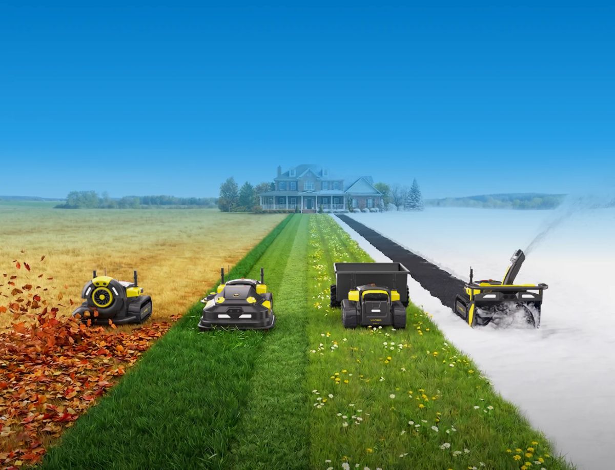 Yarbo utilisé selon les saisons pour la tonte, les feuilles et la neige