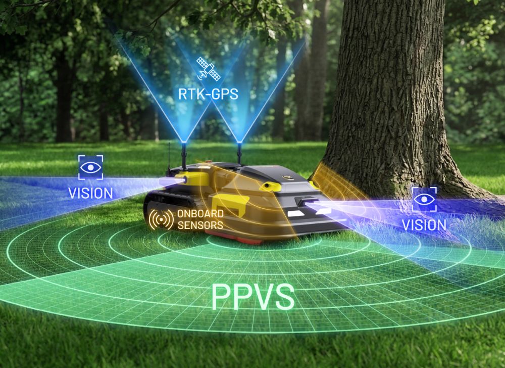 Navigation Yarbo PPVS avec RTK GPS, vision et capteurs embarqués